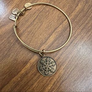 Alex and Ani gold bangle - snowflake charm